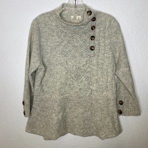 MOTH Grey Button-neck Sweater